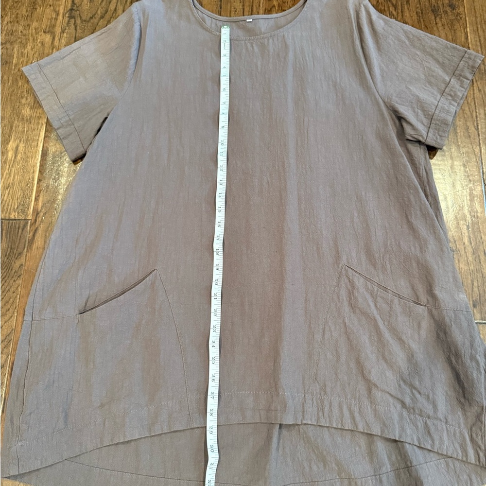 Amazon Women's Short-Sleeve Tunic Top in Taupe